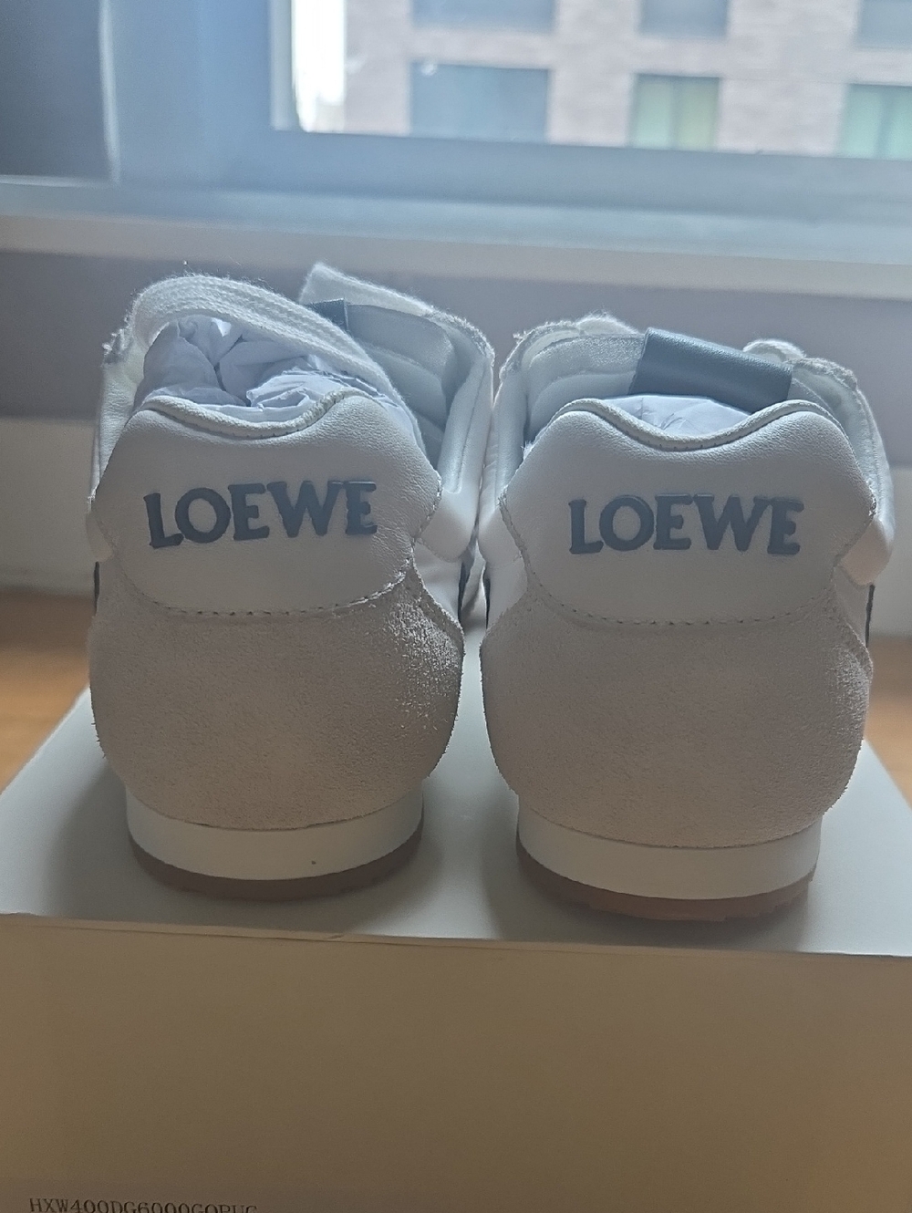 Loewe Ballet Runner Sneakers EU 37 White Black Anagram Logo Leather Low Top - Picture 6 of 9